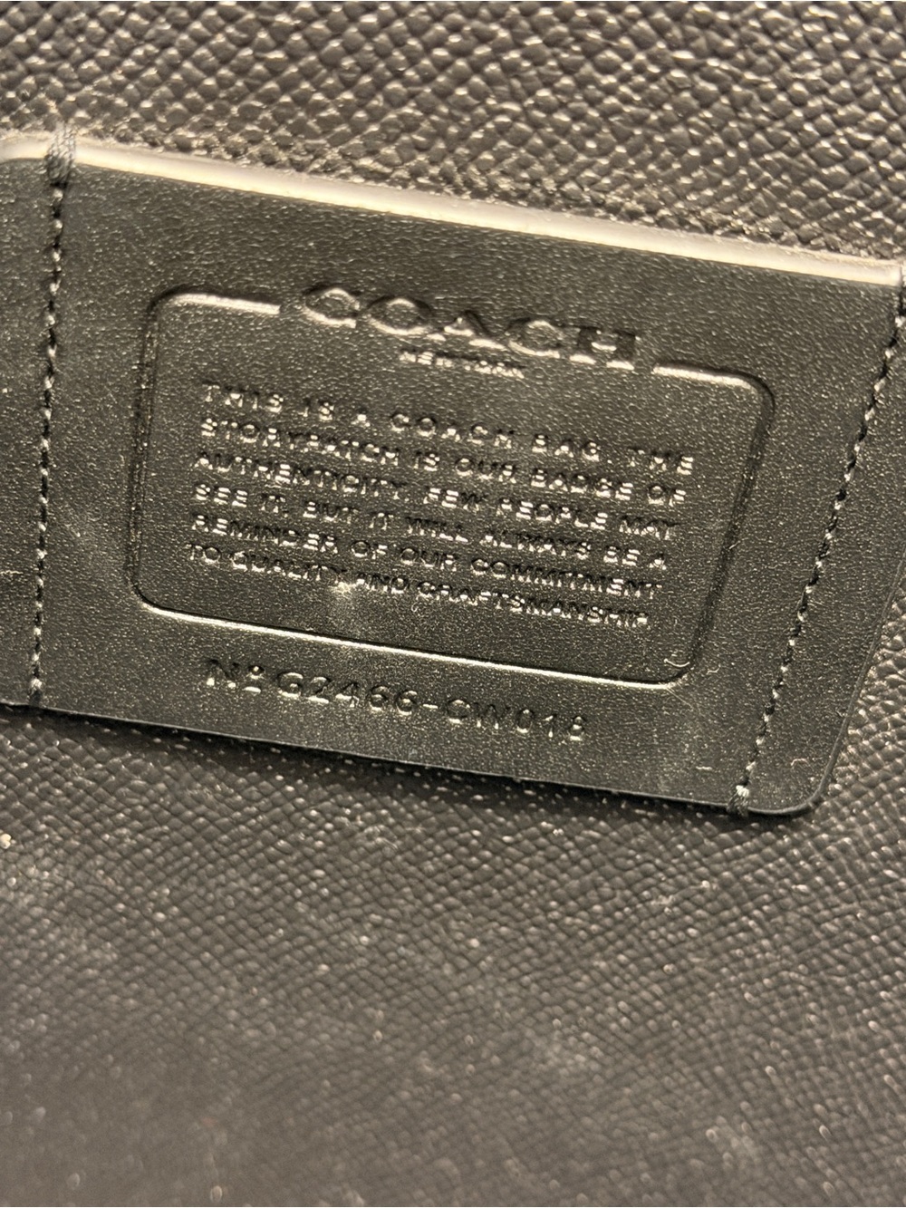 Coach Black Textured Leather Patch Tote - Picture 4 of 10